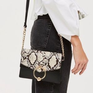 Topshop Selina snake print crossbody shoulder bag